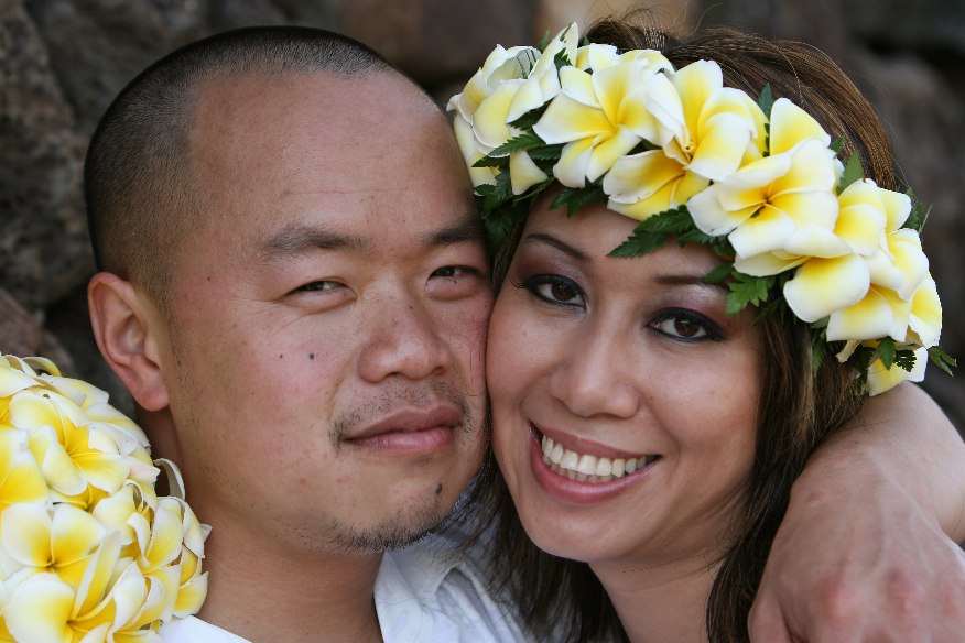 Hawaii bride at Makapuu beach after ceremony